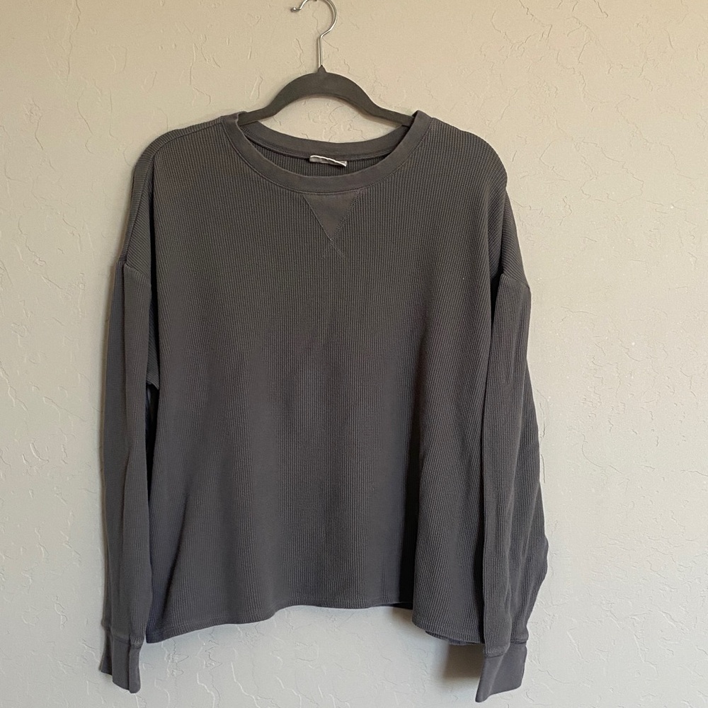 Life Is Good Charcoal Crewneck Top